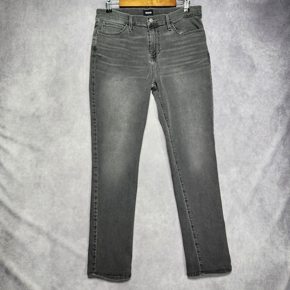 Hudson Slim‎ Fit Gray Jeans Men size 32x30 Hemmed Length Denim